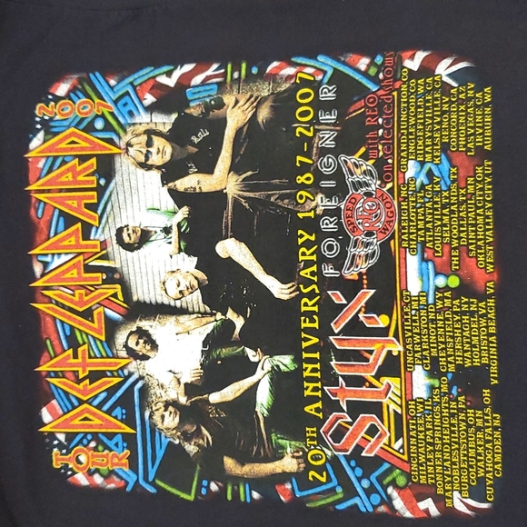 DEF LEPPARD 20th Anniversary tour concert tee XL REO Foreigner 1987 2007 ltd. ed - Picture 4 of 6